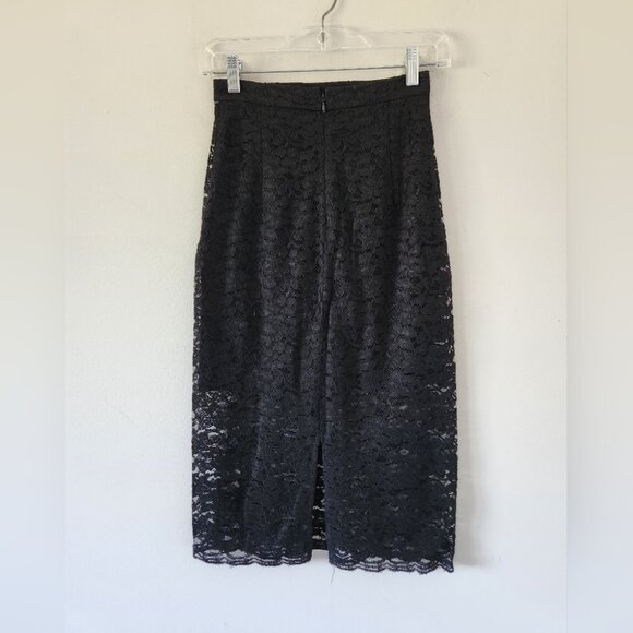 ARITZIA | Babaton Wilbur Lace Midi Pencil Skirt black Sz 00 - Picture 4 of 7